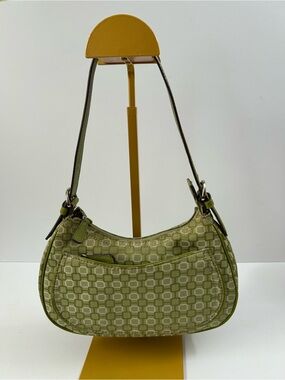 Nine West - Y2K Green Geometric Monogrammed Shoulder Bag